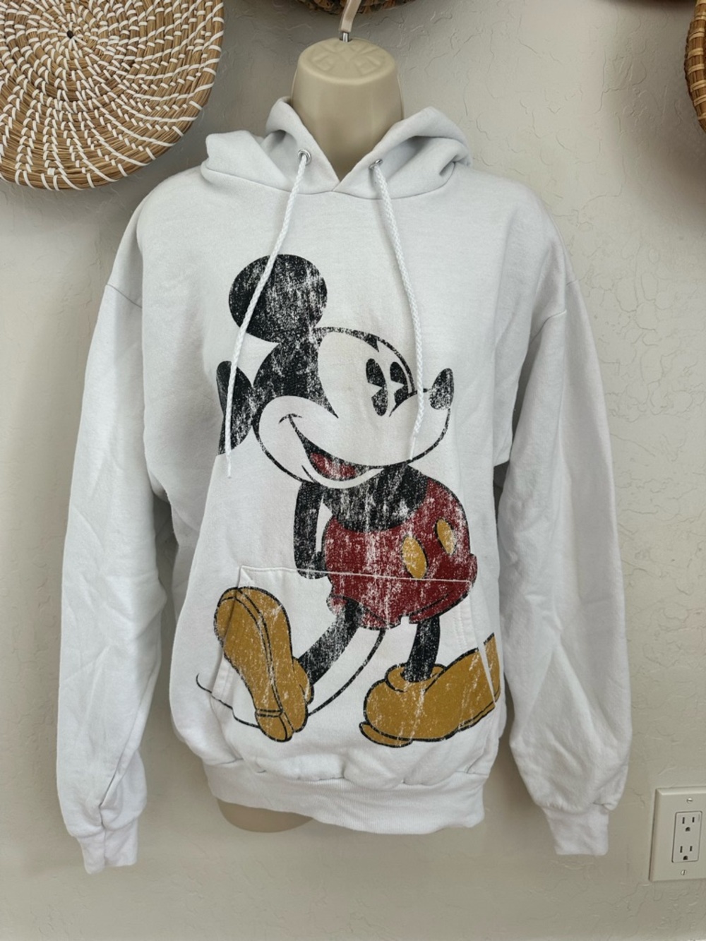 Disney Parks Vintage-Style Mickey Mouse Hooded Sweatshirt. Size Medium
